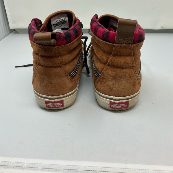 Vans Tan High-Top Sneakers with Red Accents - Picture 3 of 5